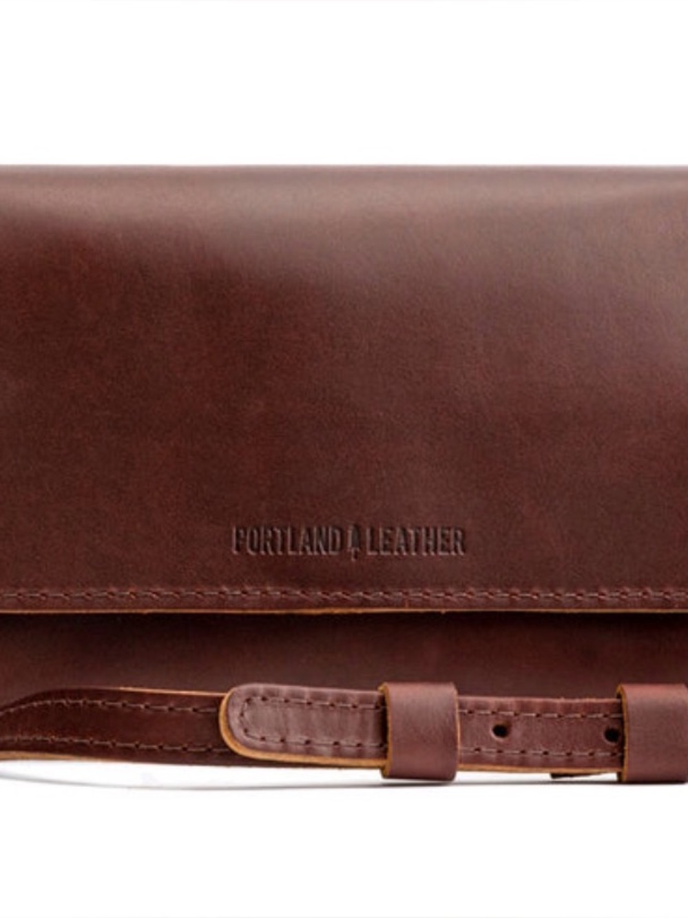 Portland Leather cognac small metro Crossbody Bag